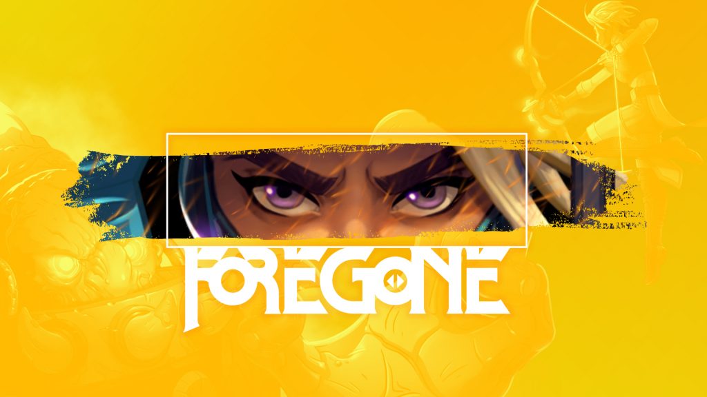 Arbiter's eyes above Foregone logo