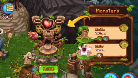 Screenshot of My Singing Monsters: Dawn of Fire Breeding Structure